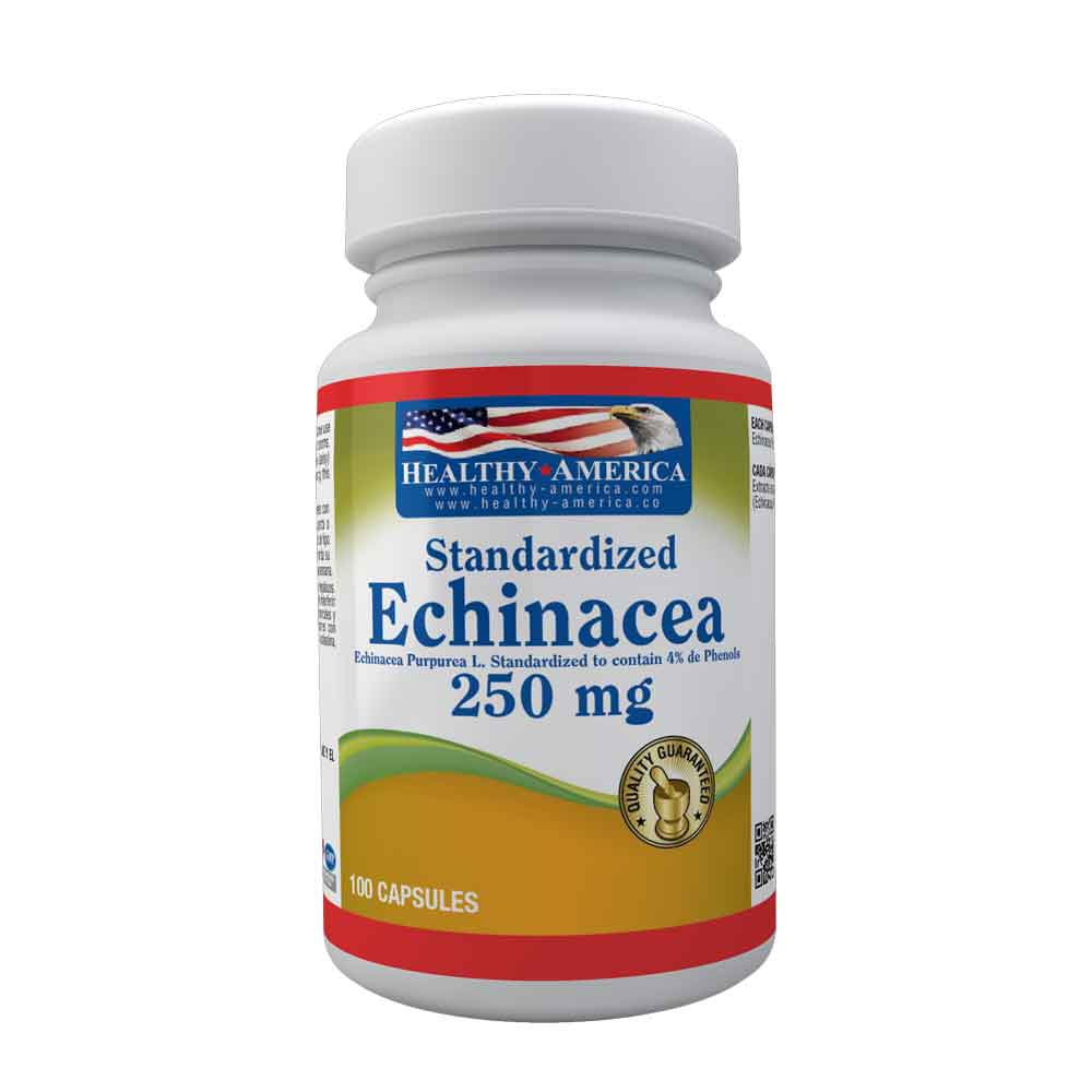 Echinacea Standardized (Equinácea)250mg X100Caps-Healthy America-