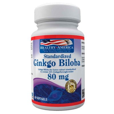 Ginkgo Biloba(Standardized) 80mgX60SoftGels-Healthy America-