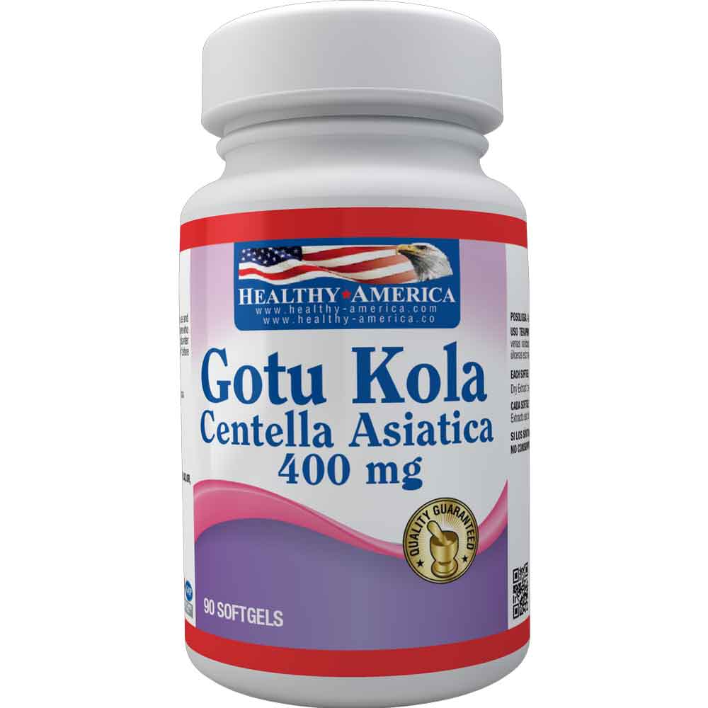 Gotu Kola(Centella Asiatica)400mg X90Softgels-Healthy America)
